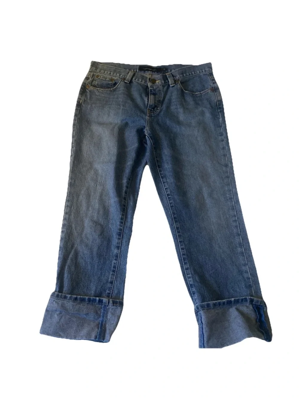 Calvin Klein Jeans Women's Size 10 Medium Blue Wash Classic Cuffed Capris